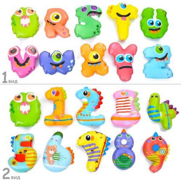 Фігурка FG240428012Q-3Q (600шт) сквіши, монстр/тварина, аромат, мікс видів(цифри, англ.букви), 7-6-2 (шт.)