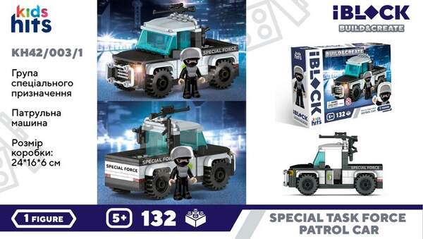 Конструктор Kids hits IBLOCK JUNIOR арт. KH42/003/1 (36шт/2)  132дет. короб. 24*16*6 (шт.)