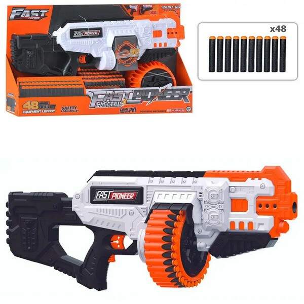 Автомат BIG505 (8шт) 62см, м'які кулі 48шт, на бат-ці, в кор-ці, 64-35-8см (шт.)