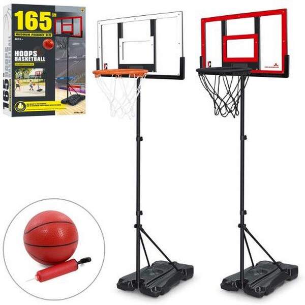 Баскетбольне кільце MR 1326 (4шт) на стійці(метал) 165см, щит(пластик, 55,5-35см, кільце(метал) 28см (шт.)