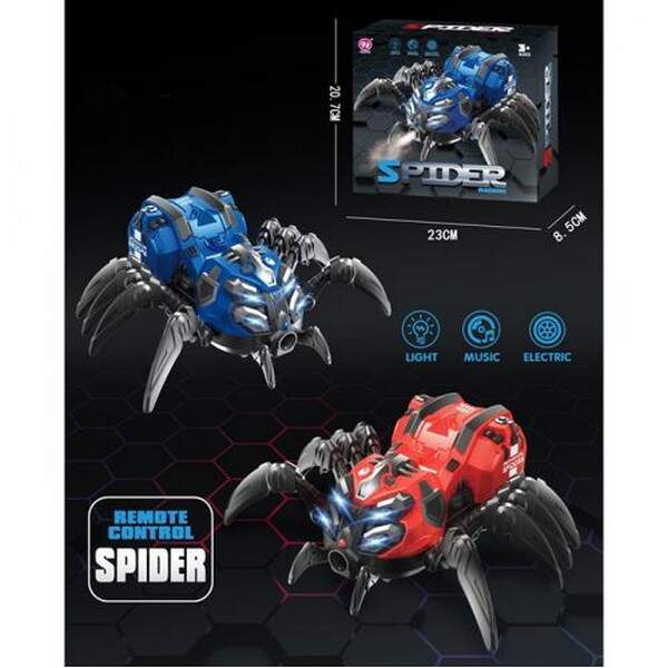 Тварина HJ918 (30шт) павук, 20см, музика, світло, їздить, 2 кольори, на бат-ці, 23-20,5-8,5см (шт.)