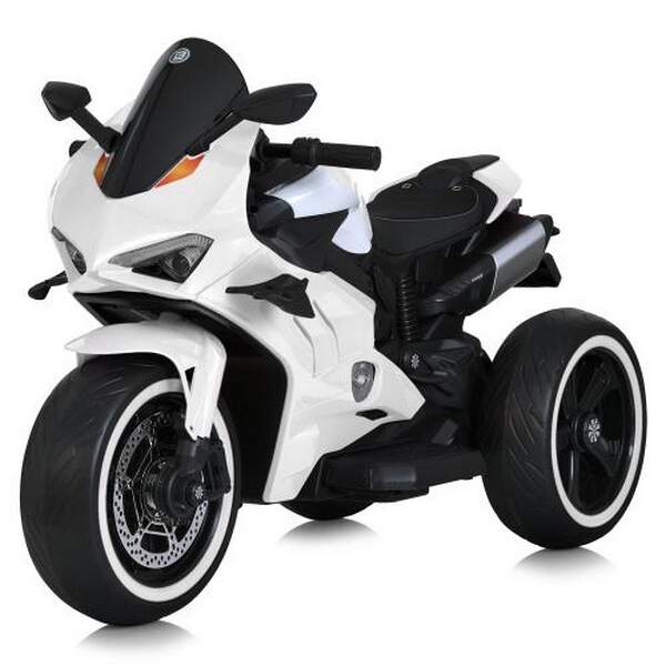 Мотоцикл M 6021EL-1 (1шт) 1акум12V10AH, 2*45W, MP3, USB, TF, EVA, шкіра, світло, музика, білий (шт.)