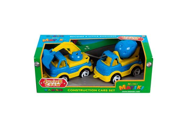 Набір дитячий "Mini Matiki " коробка 2(бетонозмішувач,ексковатор) арт.002/14 Бамсік (шт.)