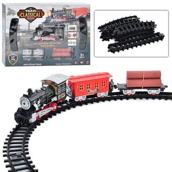 Залізниця Y0309-1-2 (24шт) 66см і 88см, локоматив, вогонь 2шт, звук, світло, 2 види, бат-ка, в кор-ц (шт.)