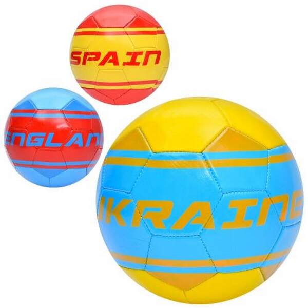 М'яч футбольний EN 3301 (30шт) розмір 5, ПВХ 1,6мм, 260-280г, 3види(країни), у пакеті (шт.)