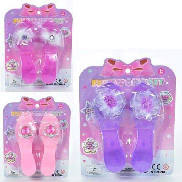 Набір аксесуарів 830-2-5-6 (96шт) туфлі, 19см, 3 види, на листі, 19,5-26-5,5см (шт.)