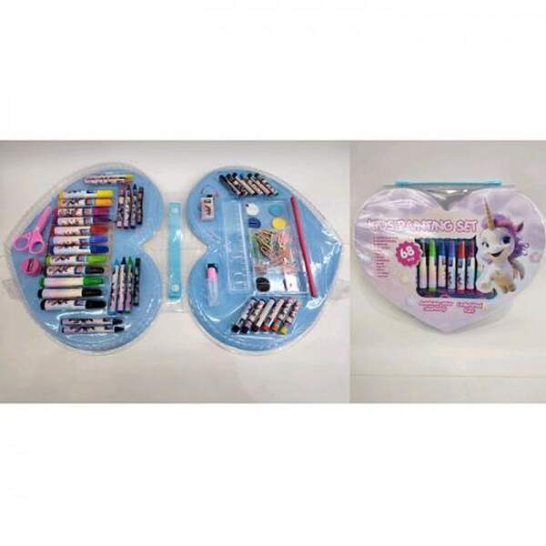 Набір для творчості MK 5433 (24шт) 68 предм, фарби, олівці, фломастери, віск.крейда, скріпки, пенал, (шт.)