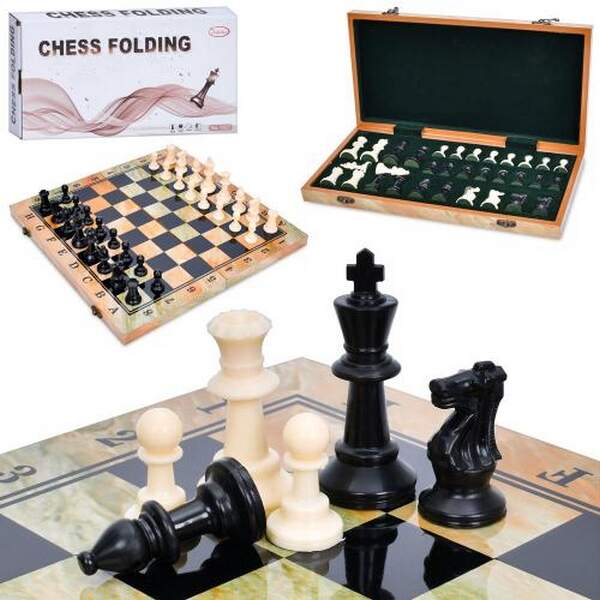 Шахи TD202327 (12шт) дерев'яні, фігури-пластик, в кор-ці, 39,5-21-5см (шт.)