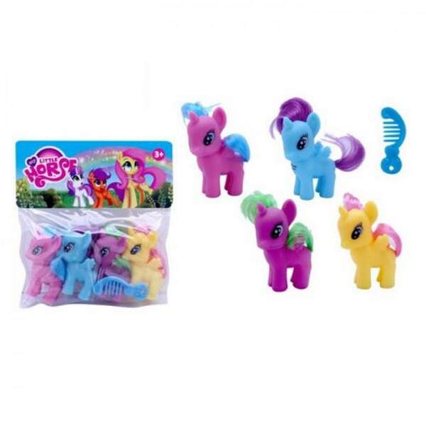 Конячка HF1044 (120шт) LP, 4шт, 6,5см, гребінець, у пакеті, 16,5-15,5-3см (шт.)