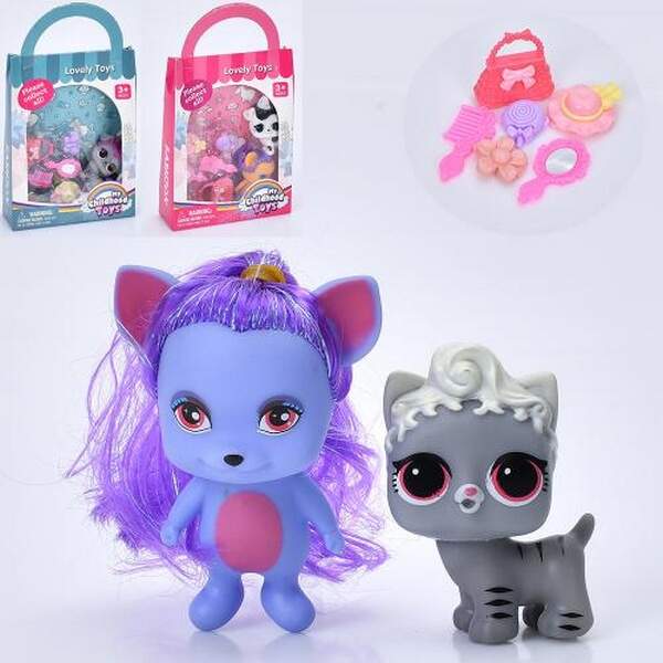 Собака HF1062 (80шт) VIP, 2шт, 6см, аксесуари, мікс видів, у пакеті, 15-26-5см (шт.)