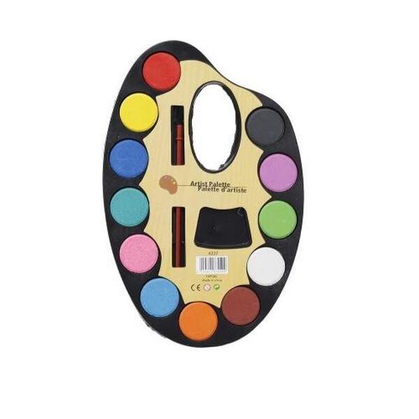 Фарби акварельні на палітрі 12кол з пензликом WW00385ST (288наб) (шт.)