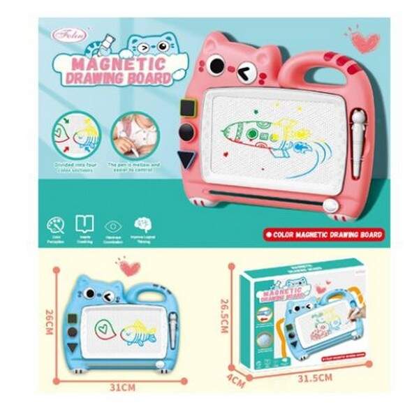 Досточка для малювання WS-2005 (48шт) кіт 30,5-26-3см,  кольорова, 3 штампи, 2 кольори, в кор-ці, 31 (шт.)