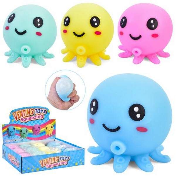 Іграшка MS 3951 (144шт) восьминіг, антистрес, 7,5-6,5см, борошно, у пакеті, 12шт(4види) в дисплеї, 2 (шт.)