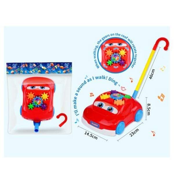 Каталка 0526 (72шт) на палці 40см, машина 23см, шестерні, звук, у пакеті, 26-30-8см (шт.)