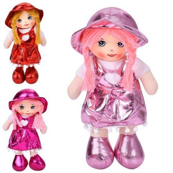 Лялька YG0007 (54шт) 35см, м'яконабивна, петелька, 3 кольори, у пакеті, 19-35-10см (шт.)