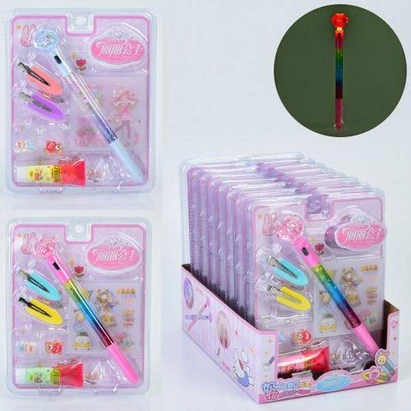 Набір для творчості B006 (128шт) набір для створення прикрас, заколки, наліпки, клей, ручка-світло, (шт.)