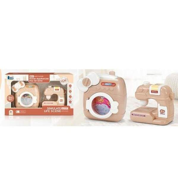 Набір побутової техніки E07 (48шт) пральна машина 14см-обертається барабан(механіч), швейна машина 1 (шт.)