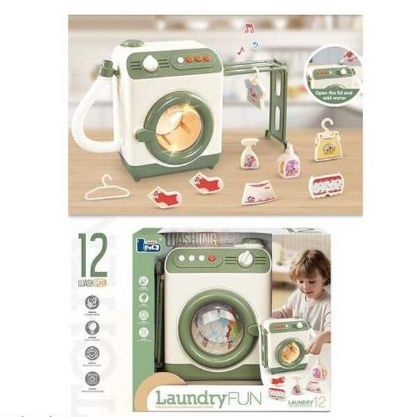Пральна машина C21 (18шт) 18-15-9см, обертається барабан, ллється вода, сушарка, музика,світло, аксе (шт.)