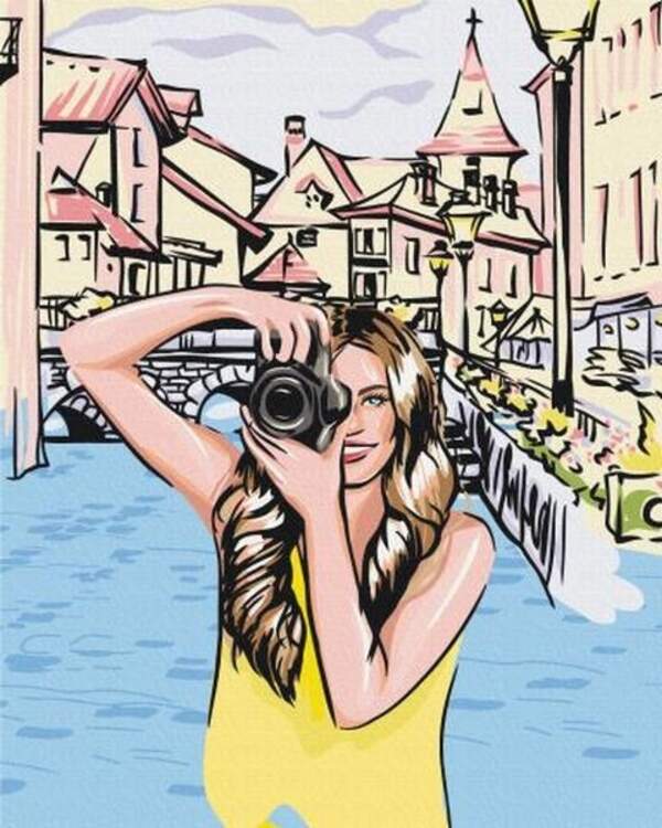 Картина за номерами "Дівчина-фотограф", 40*50, PATRIOT, KIDS Line ZB.64094 (шт.)