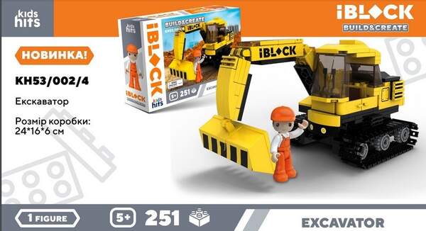 Конструктор Kids hits IBLOCK JUNIOR арт. KH53/002/4 (36шт)   251дет, короб. 24*6*16см (шт.)