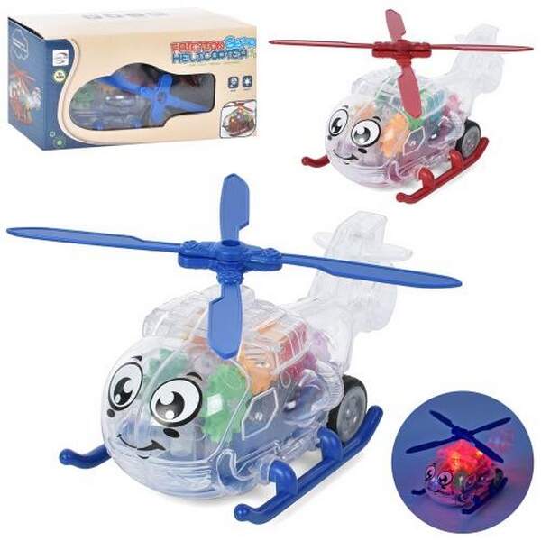 Вертоліт 66666 (36шт) 16см,інерція,світло, шестерні, на бат-ці(табл),2 кольори, в кор-ці, 17,5-8-8см (шт.)