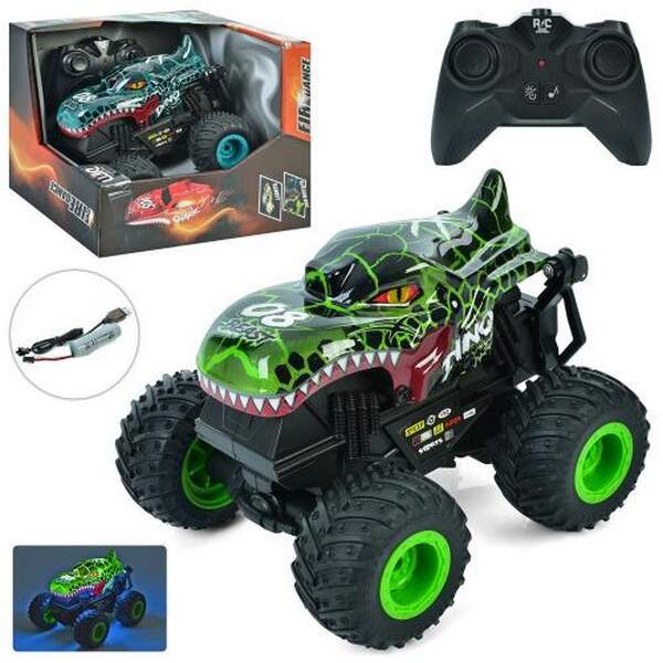 Машина UJ99-T201 (12шт) р/к2,4G, акум,17,5см,1:20, звук, світло, корпус-динозавр/не б'ється,гумові к (шт.)