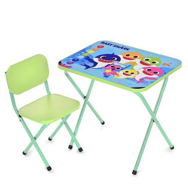 Столик M 5960-5 (1шт) 59,5-44см, 1 стільчик, складний, в кор-ці, 65-55,5-7см, BS, кольори, лайм (шт.)