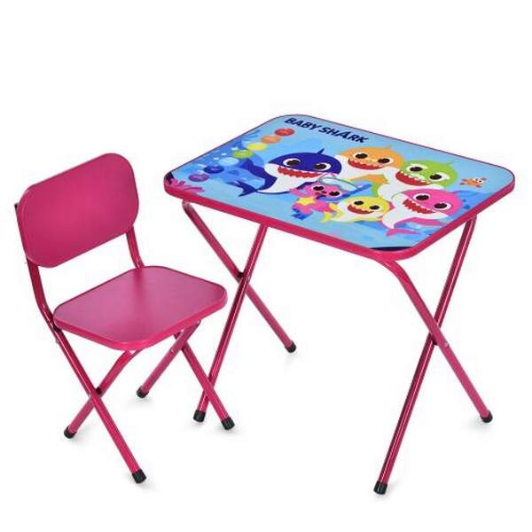 Столик M 5960-8 (1шт) 59,5-44см, 1 стільчик, складний, в кор-ці, 65-55,5-7см, BS, кольори, малина (шт.)