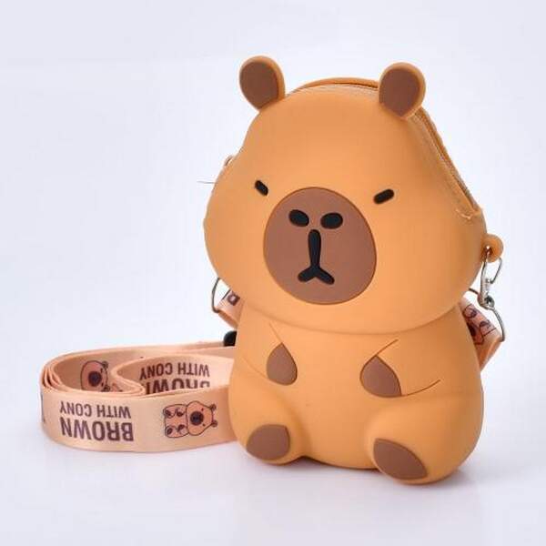 Сумочка YG0045 (80шт) 9,5-13-3см, капібара, 1 відділення, застібка-блискавка, довга ручка, силікон, (шт.)