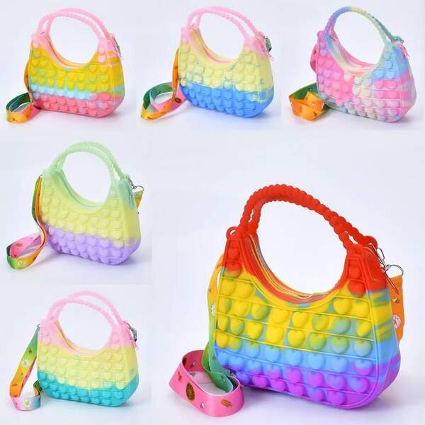 Сумочка YG0047 (180шт) 16-17-4см, коротка ручка, довга ручка, 1 відділення, застібка-блискавка, силі (шт.)