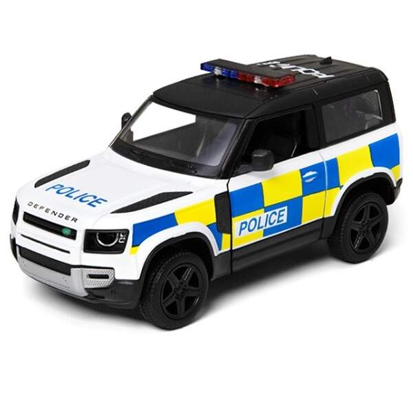 Модель джип LAND ROVER DEFENDER 90 5'' KT5428WP Police метал.інерц.відкр.дв.кор./96/ (шт.)