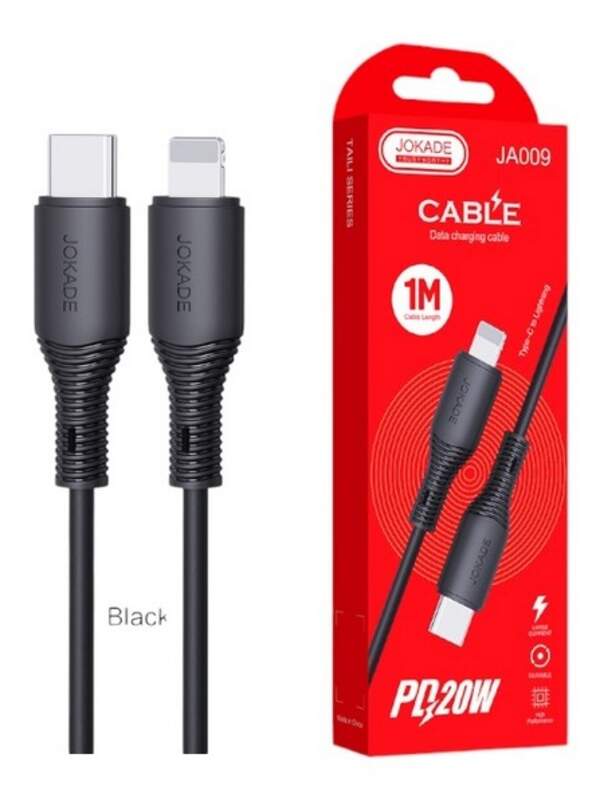 Кабель до телефону JOKADE 009 тайп-сі - лайтнінг  1м чорний (шт.)