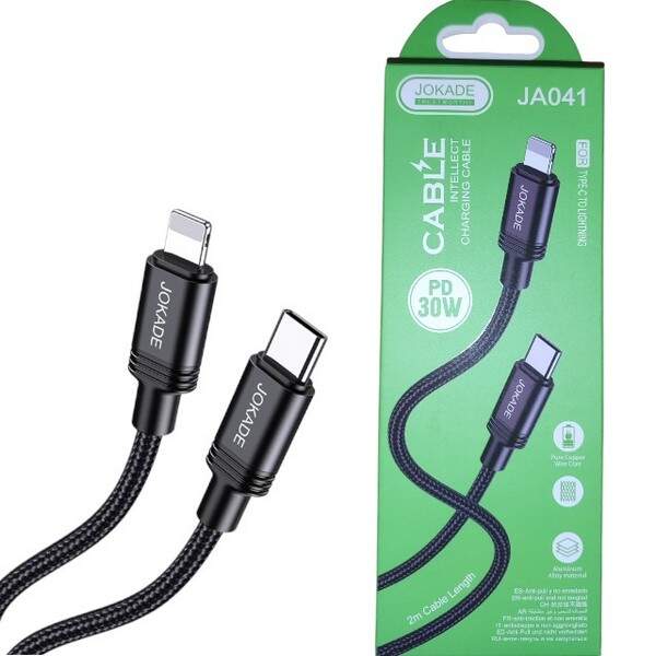 Кабель до телефону JOKADE 041 тайп-сі - лайтінг 2 метри чорний (шт.)