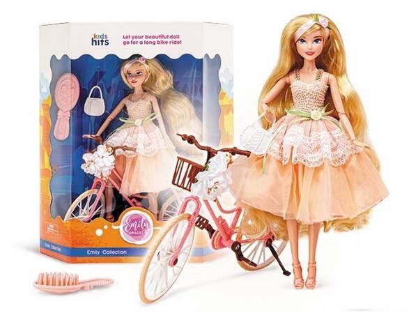 Лялька арт. KH23/022 (24шт/2)  Emily Romantic з велосипедом короб. 30*34*10  см (шт.)