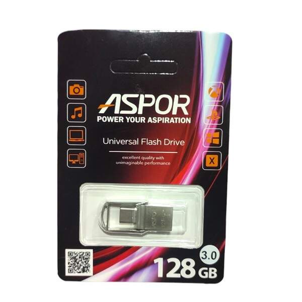 Накопичувач Aspor 3.0 USB -Type C 128GB металева серія 104 (шт.)
