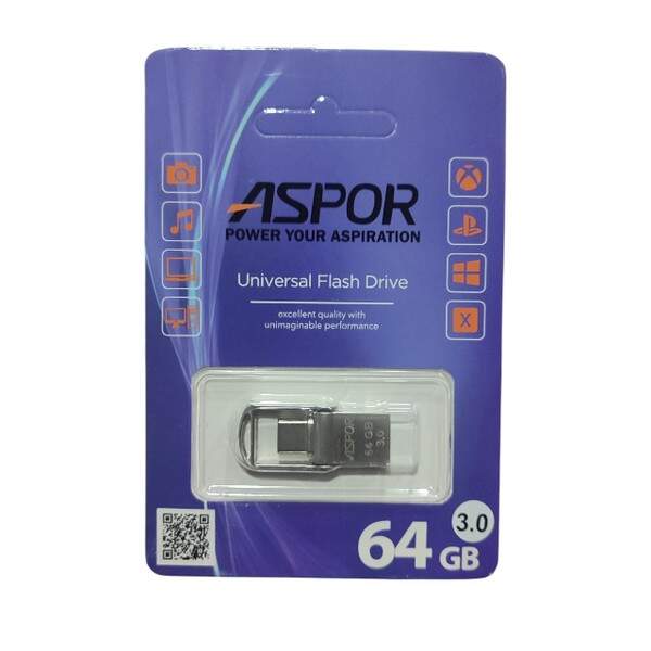 Накопичувач Aspor 3.0 USB -Type C 64GB металева серія 104 (шт.)