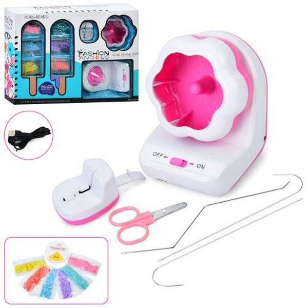 Бісер 335-62 (40шт) пристрій для плетіння-обертається платформа, від мережі/USBшнур, ножиці, гачки, (шт.)