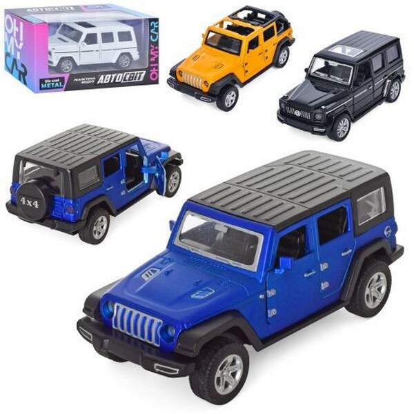 Джип AS-2458 (60шт) АвтоСвіт, метал, інер-й, 11,5см, гум.кол, відч.дв,3вид, в кор-ці, 15,5-7,5-6,5см (шт.)