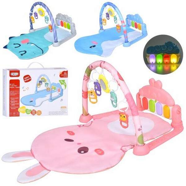 Килимок для немовляти 368-70B-H-R (24шт) 70-52см, дуга, підвіски 5шт (брязкальце, дзеркало), піаніно (шт.)