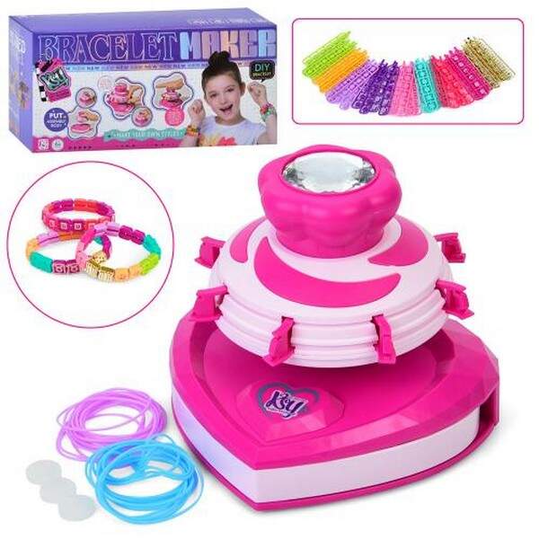 Набір для творчості KSY936A (24шт) для плетіння браслетів, скринька/пристрій для плетіння, в кор-ці, (шт.)