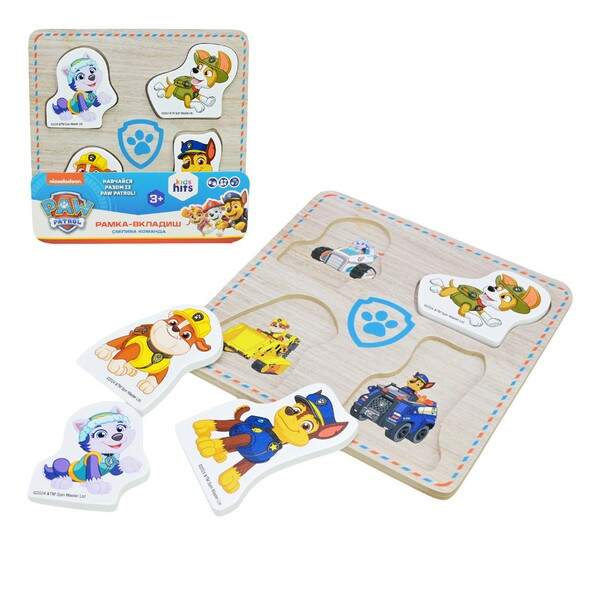 Дерев'яна іграшка KidsHits Paw Patrol арт. KH20/051 (100шт) вкладиші у плівці 14,8*14,8*0,6 см (шт.)