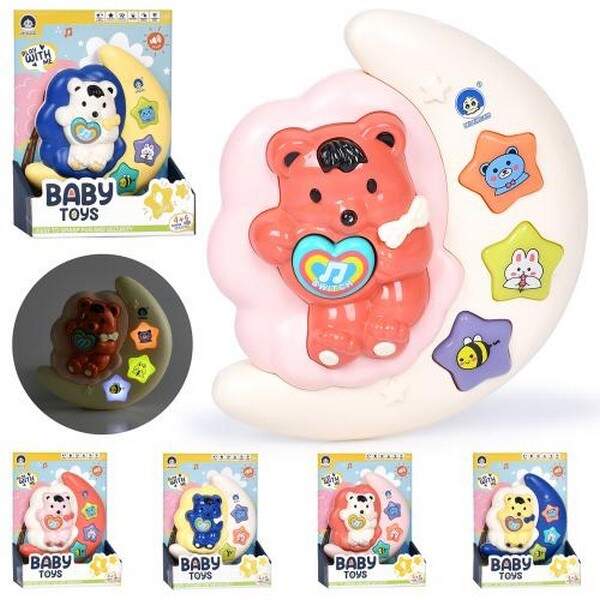 Гра 988-12 (60шт) ведмедик на місяці, музика, світло, на бат-ці, 6 кольорів, в кор-ці, 20,5-16-5,5см (шт.)