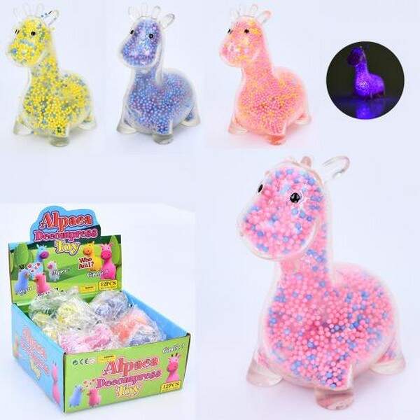 Іграшка MS 3819 (144шт) антистрес, конячка, 10см, світло, 4 кольори, на бат-ці(табл), в пакеті, 12шт (шт.)