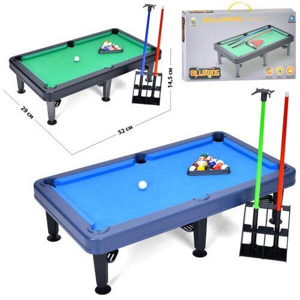 Більярд 788-110Y (24шт) на ніжках, 52-29-14,5см, поле 44-21см, кій 2шт, кулі, 2 кольори, в кор-ці, 5 (шт.)