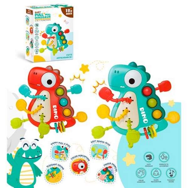 Гра YD750-14 (120шт) динозавр, 14см, сенсорна гра, м'які кнопки/ Pop it, прорізувач, рухливі деталі, (шт.)
