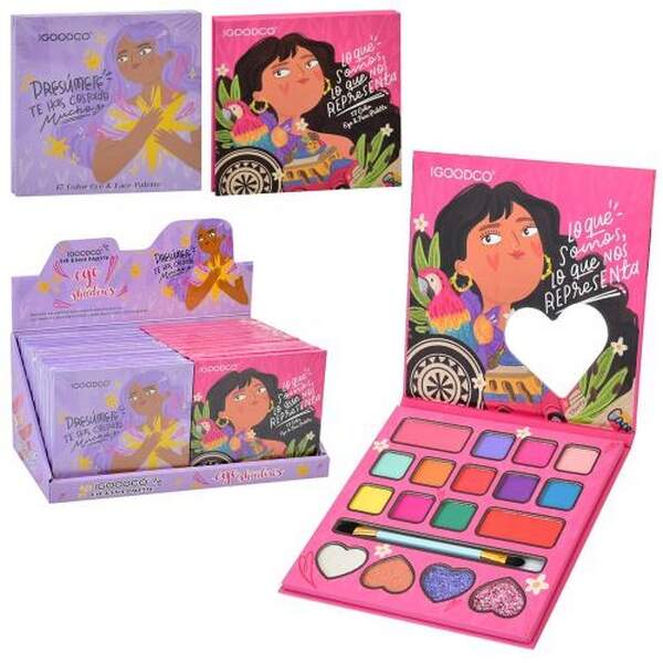 Косметика IG3691 (96шт) тіні, палетка (17 кольорів), дзеркало, пензлик, 24шт(2види) в дисплеї, 31,5- (шт.)