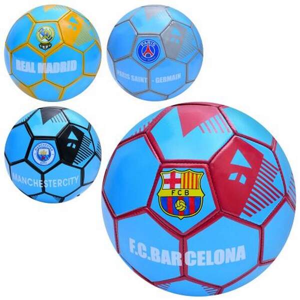 М'яч футбольний EN 3309 (30шт) розмір 5, ПВХ 1,6мм, 260-280г, 4види(клуби), у пакеті (шт.)