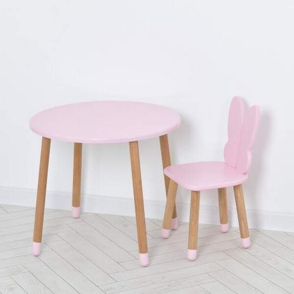 Столик 05-025R-ROUND (1шт) зі стільчиком, рожевий (шт.)