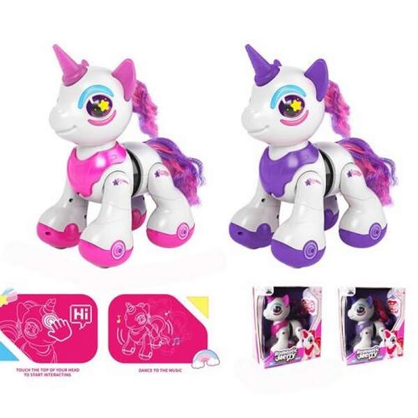Тварина 8008 (12шт) д/к(ІЧ), єдиноріг, 25см, музика, звук, світло, сенсор, програмується, їздить, та (шт.)