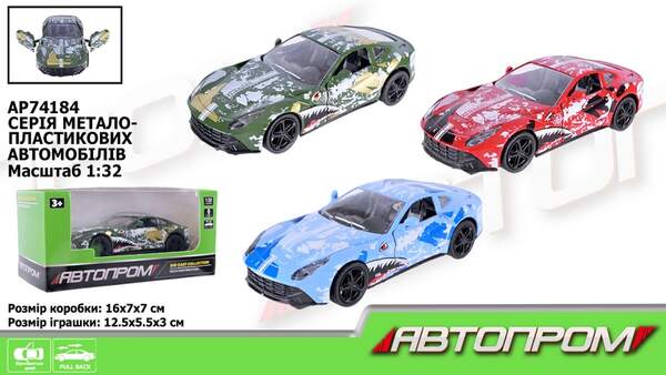 Машина мет. АВТОПРОМ арт. AP74184 (48шт/2) 1:32,3 кольори, відкр.двері,короб.16*7*7см (шт.)